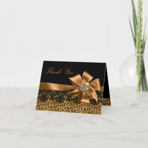 Gold & Black Leopard Danke Karte