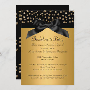 GOLD BLACK LEOPARD DIAMOND BACHELORETTE EINLADUNG