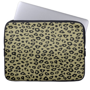 Gold Black Leopard Print Laptopschutzhülle