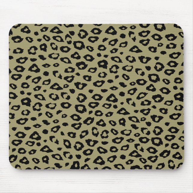 Gold Black Leopard Print Mousepad (Vorne)
