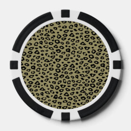 Gold Black Leopard Print Pokerchips