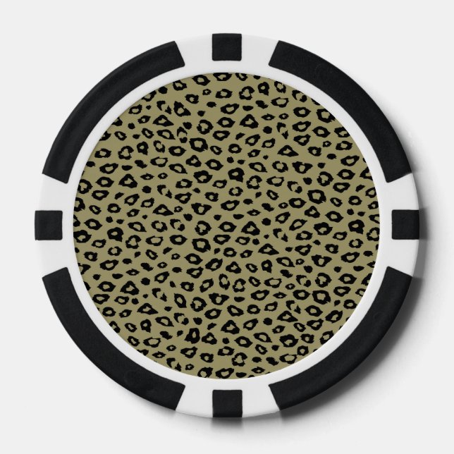 Gold Black Leopard Print Pokerchips (Vorderseite)
