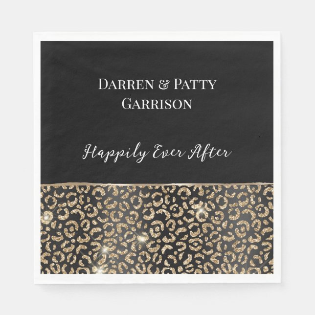 Gold Black Leopard Serviette (Vorderseite)