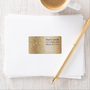 Gold Black Love Bird Hochzeitadresse Rücksendezeic Adressaufkleber