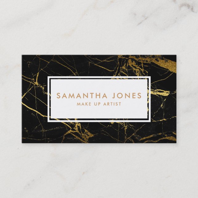 Gold Black Marmor macht künstlerische Visitenkarte (Vorderseite)
