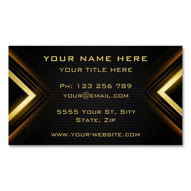 Gold Black Modern Design Business Card Magazin Magnetische Visitenkarte (Vorderseite)