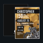 Gold Black Modern Motorrad Thema 50. Geburtstag Einladung<br><div class="desc">Dieses raffinierte Motorrad-Thema feiert diesen Meilenstein goldenen Geburtstag. Der Text ist vollständig anpassbar. Dieses Design wurde zuerst von einer Freundin für ihren Ehemann, der Motorräder Lieben angefordert. Sie kaufte ihm ein brandneues Motorrad als Geschenk für seinen Geburtstag und wollte das Party-Thema, um sich um dieses Hobby zu entwickeln, indem sie...</div>