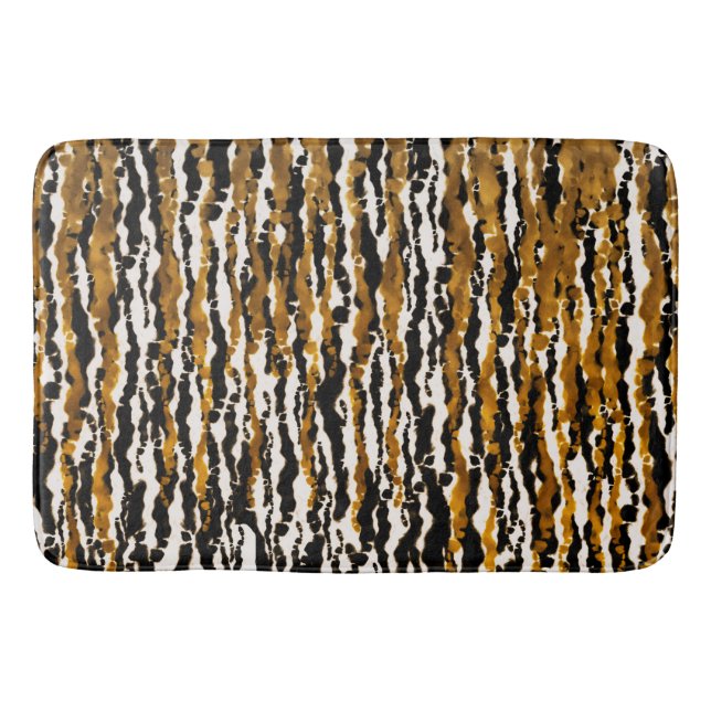 Gold & Black Modern Safari - Jungle Glam Badematte (Vorderseite)