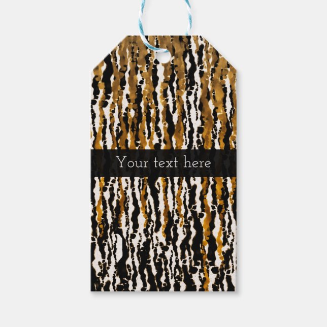 Gold & Black Modern Safari Jungle Glam Party Geschenkanhänger (Vorderseite)