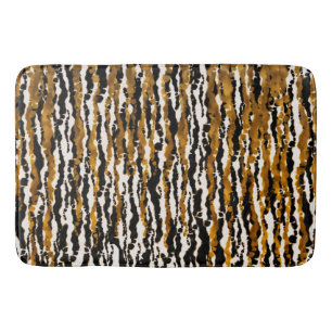 Gold & Black Moderne Safari-Regen-Dschungel Glamou Badematte