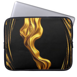 Gold Black Monochrome Christian Achempong Swirl Laptopschutzhülle