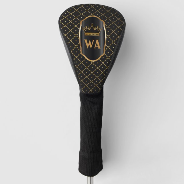 Gold Black Monogram Golf Head Cover Headcover (Vorderseite)