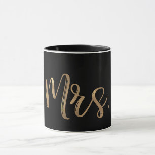 Gold & Black MRS. Typografie Moderne Minimalart Tasse