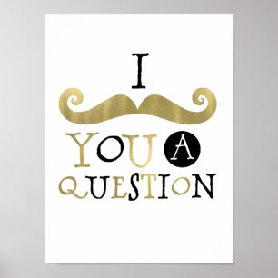 Gold Black Mustache Poster