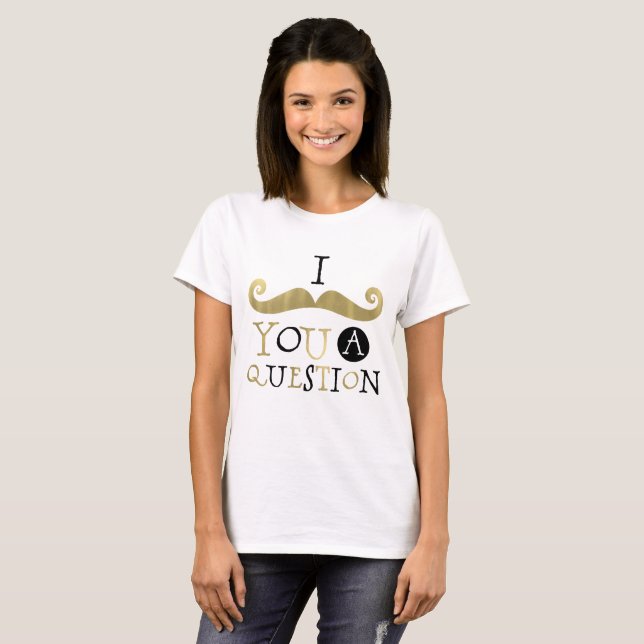Gold Black Mustache T-Shirt (Vorne ganz)