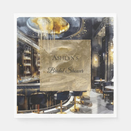 Gold Black Night Club Party Brautparty Serviette