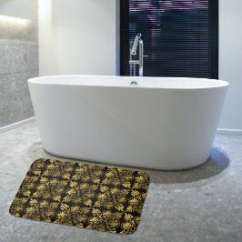 Gold Black Old Greece Meander Muster Badematte