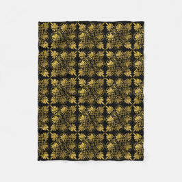 Gold Black Old Greece Meander Muster Fleecedecke