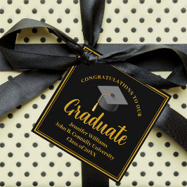 Gold Black Personalisiert Chic Graduation Party Geschenkanhänger