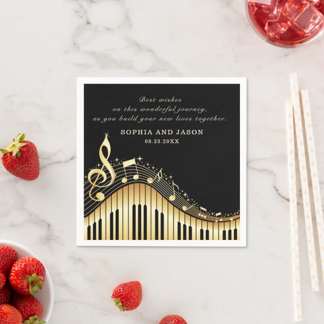 Gold & Black Piano Napkins Serviette (Beispiel)