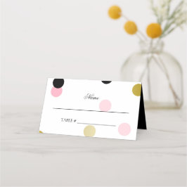 Gold Black & Pink Confetti Platzkarte