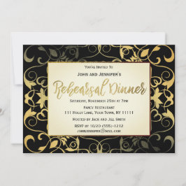 Gold Black Probe Dinner Einladung