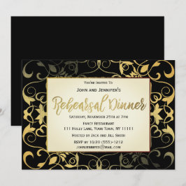 Gold Black Probe Dinner Einladung