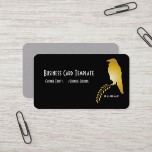 Gold Black Rave Bird Business Card Visitenkarte
