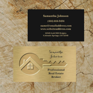 Gold & Black Real Anwesen Business Card Visitenkarte
