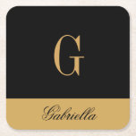 Gold Black Rechteckiger Pappuntersetzer<br><div class="desc">Gold Black</div>