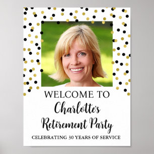 Gold Black Retirement Party Custom 8.5x11 Foto Poster