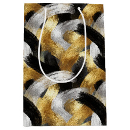 Gold Black Silver Glam Confetti Christmas Mittlere Geschenktüte