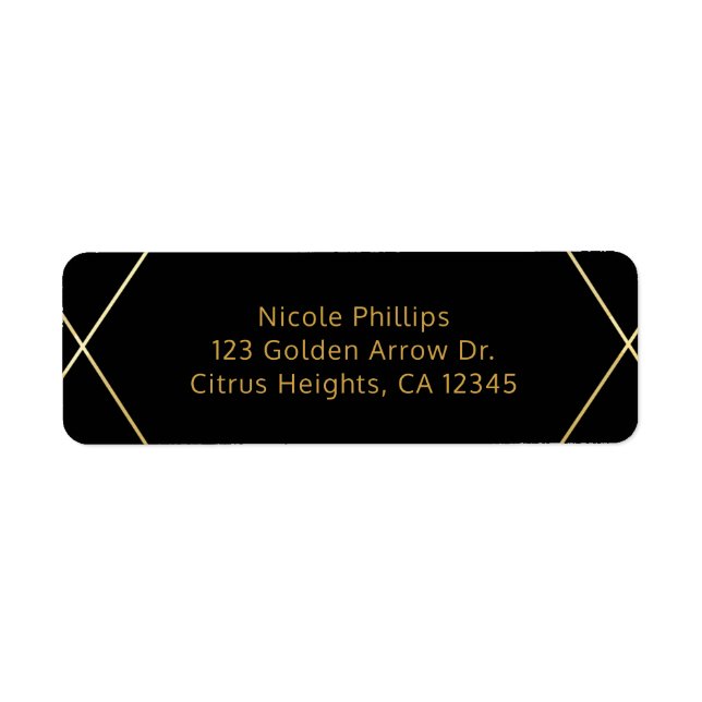 Gold & Black Simple Elegantes Modernes Glam Deko P (Vorne)