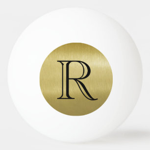 Gold Black Simple Sophisticed Monogram Tischtennisball