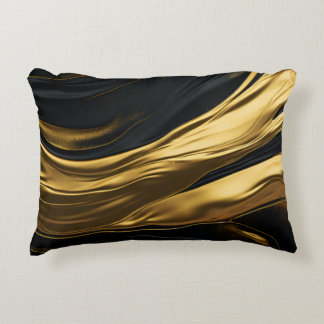 Gold & Black Sleek Accent Pillow Dekokissen