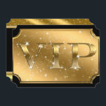 Gold & Black Sparkle Glam VIP Party Event Ticket Einladung<br><div class="desc">Text beliebig anpassen</div>