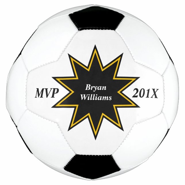 Gold Black Star MVP Personalisiert Fußball (Vorderseite)