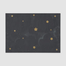 Gold Black Stars Dark Night Sky Baby Dusche Party