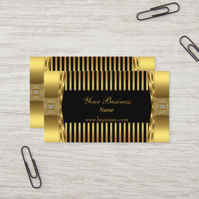 Gold Black Strip Jewel Company Visitenkarte (Vorderseite/Rückseite Beispiel)