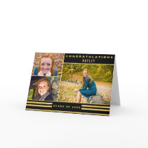 Gold Black Stripes Abschluss 3 Foto