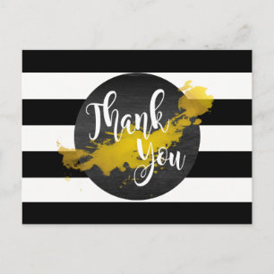 Gold Black Striping Vielen Dank für Ihre Hochzeit Postkarte