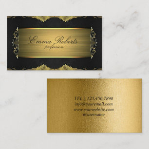 Gold & Black Texture Business Card Visitenkarte