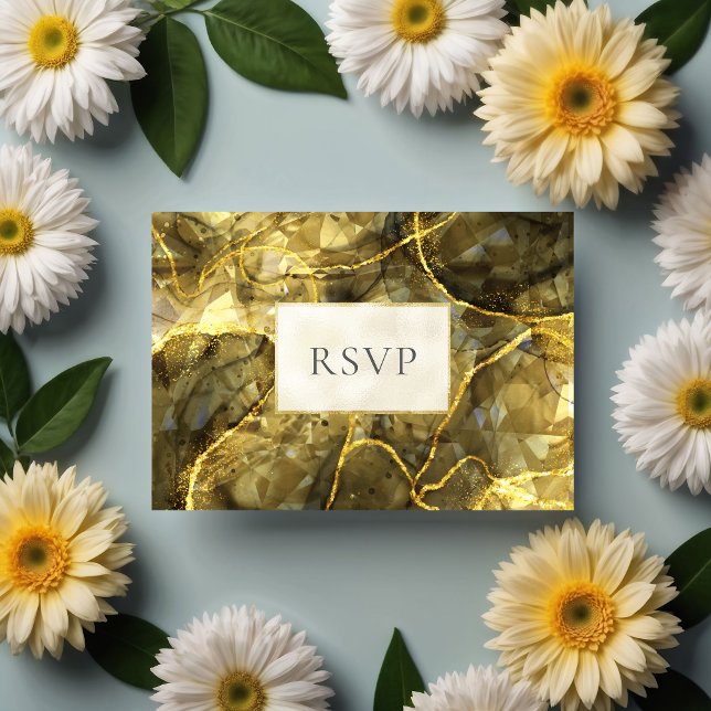 Gold Black Topaz Gemstone Wedding RSVP (Von Creator hochgeladen)