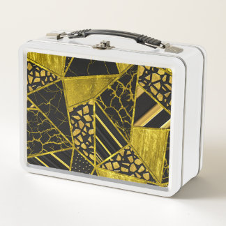 Gold Black Triangle Texusion Metall Brotdose