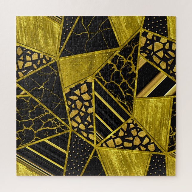 Gold Black Triangle Texusion Puzzle (Vertikal)