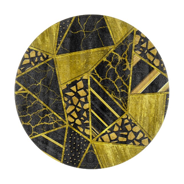 Gold Black Triangle Texusion Schneidebrett (Vorderseite)