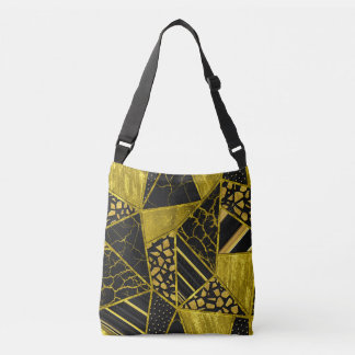 Gold Black Triangle Texusion Tragetaschen Mit Langen Trägern
