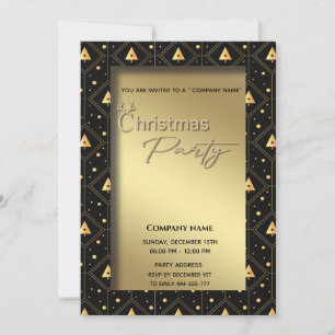 Gold Black Typografy Corporate Weihnachtsgeschenk  Einladung
