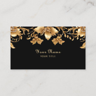 Gold Black Verziert Flor Business Card Visitenkarte