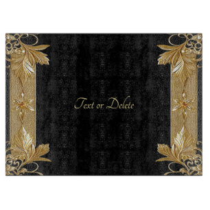 Gold Black Verziert Floral Cutting Board Schneidebrett